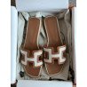 Hermes Canvas Oran Sandals