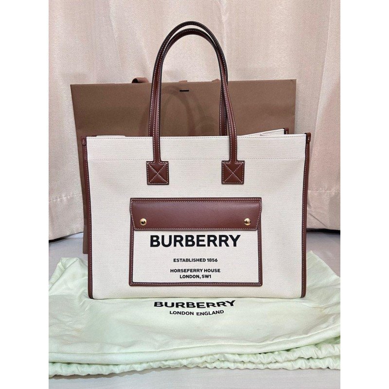 Burberry Mini Canvas Freya Tote Bag