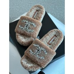 Chanel Fluffy Sliders